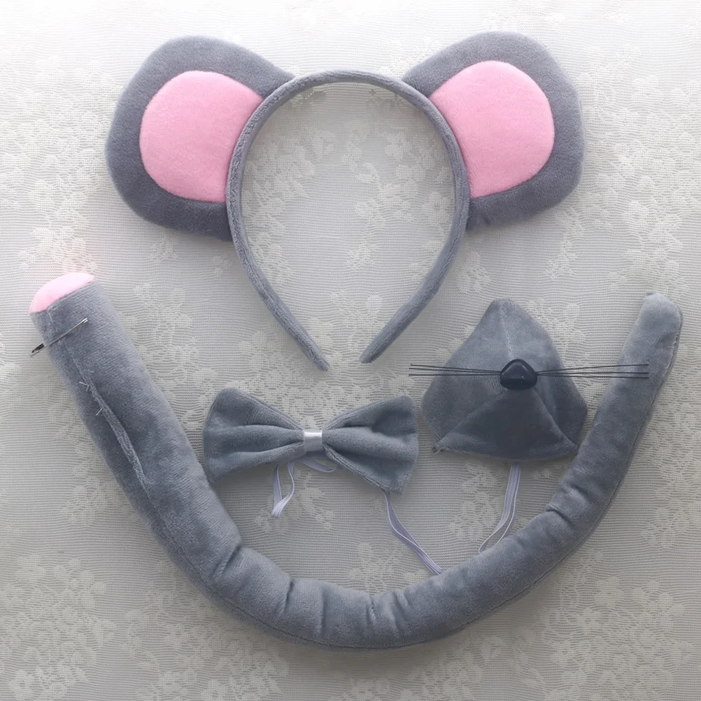 

Cartoon Mouse Headband Costume Ear Headbands for Girls Fur Set Accessories Fabric Ears Tail Child Stuffed Animal