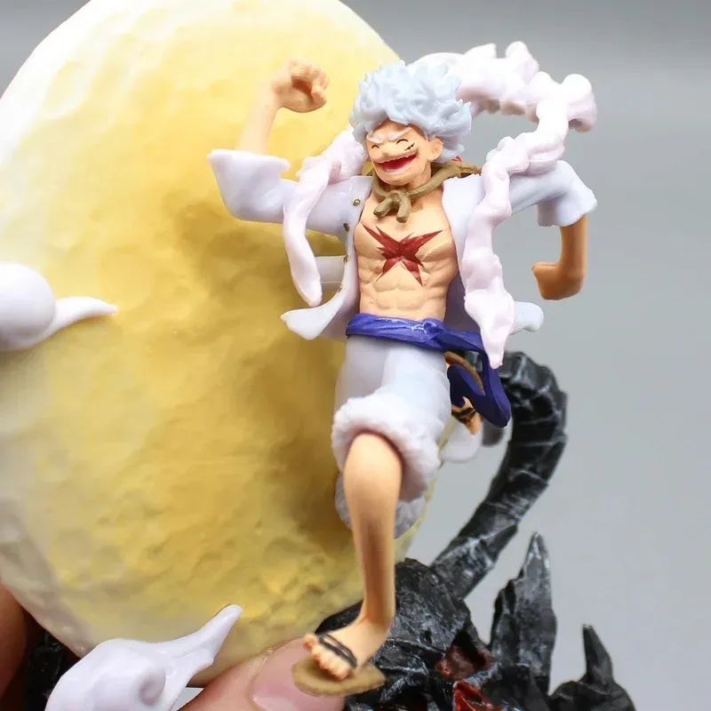 

13.5cm Anime One Piece Figure 5th Level Nika Luffy Luminous Moon Racing Nika Decorative Ornaments Model Fans Collect Gift Toy