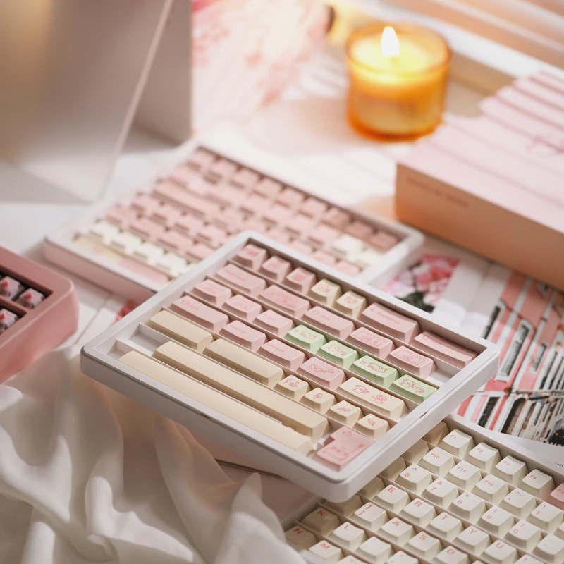 FBB أغطية المفاتيح متعدد الألوان لطيف PBT Keycap الكرز الشخصي لمفاتيح MX لوحة المفاتيح مفاتيح ذاتية الصنع ملحق فتاة امرأة عاشق الأصدقاء هدية