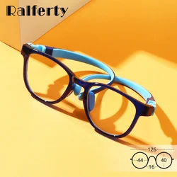 Ralferty Flexible Children's Anti-glare Blue Light Computer Glasses Kids Boy 0 Diopter Spectacles Myopia Optical Glasses Frame