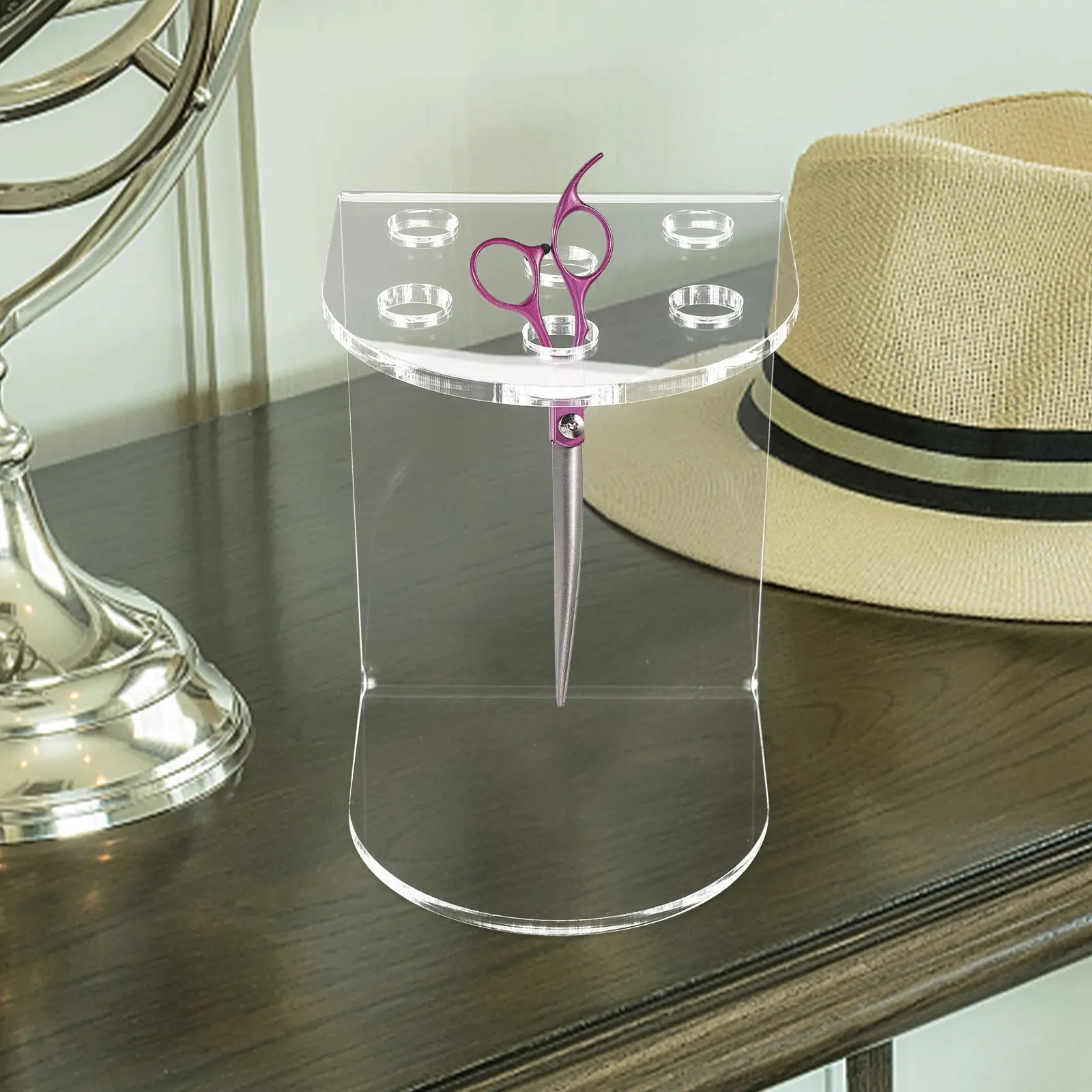

Premium Scissors Organizer Rack Acrylic Hairdressing Shears Holder Salon Tools Container Desktop Storage Solution for Stylists