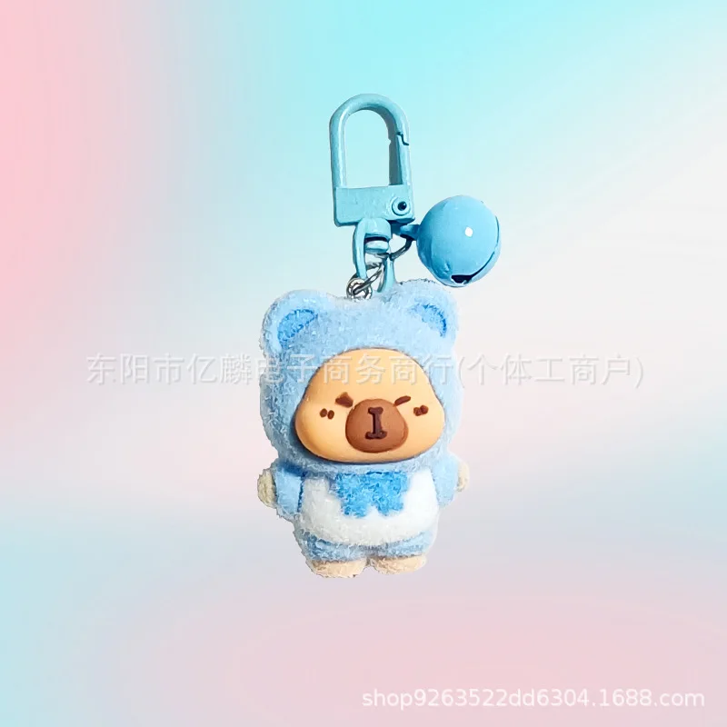 1PCSNew كابيبارا الكرتون لطيف الكرة المفاتيح قلادة الإبداعية العصرية لعبة دمية فتاة حقيبة ملحق المفاتيح