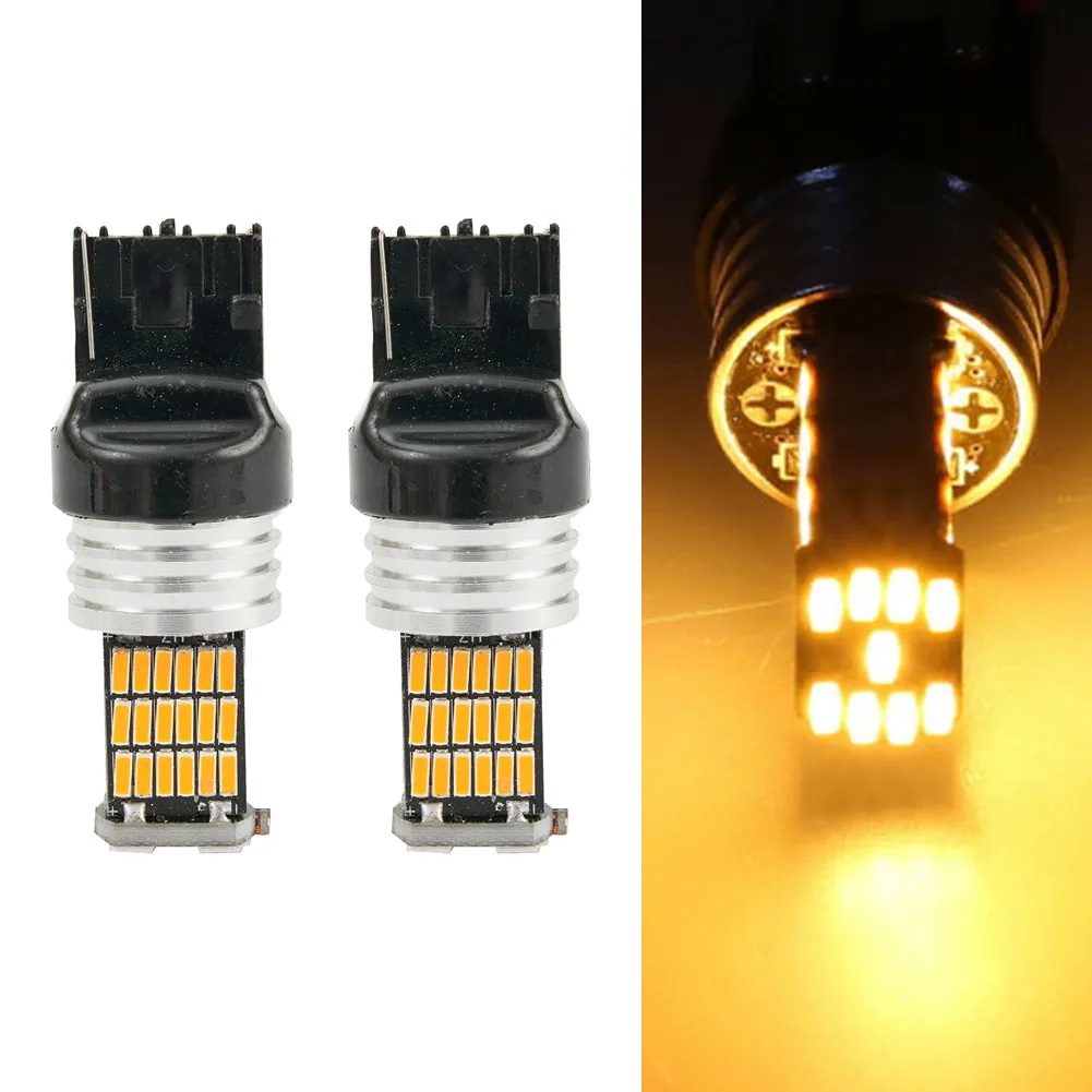 

60 * 15 Mm Amber 2 * LED Bulb DC9V ~ 18V In High Quality Canbus 7440 Turn Signal Light WY21W Bulb Taillight 45SMD