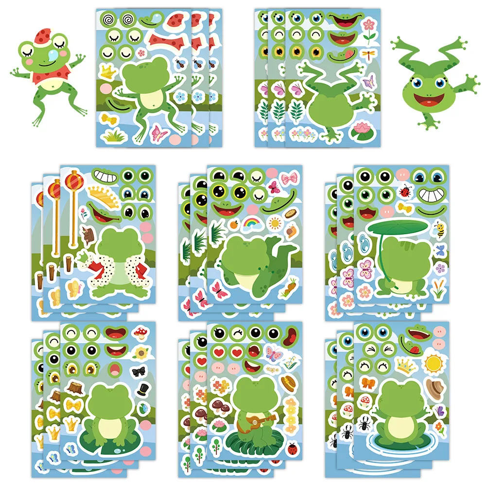 8 pçs dos desenhos animados sapo graffiti adesivos colagem série caso de telefone bagagem diy notebook adesivos à prova dwaterproof água