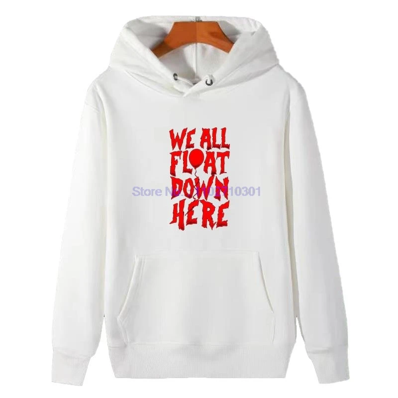 All Float Down Here Slogan Penny Wise Classic Graphic Hooded Shirt Winter Thick Sweater Hoodie Hooded Shirt Men's Sportswear