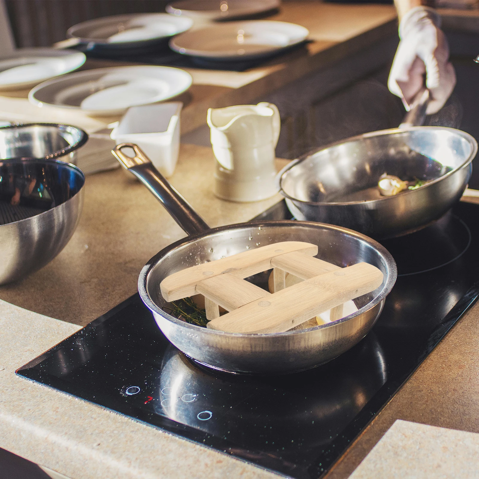 

Bamboo Steamer Rack Thickened Water Isolation Stable Support for Healthy Cooking Vegetables Tamales Buns Eggs Fits Different Pot