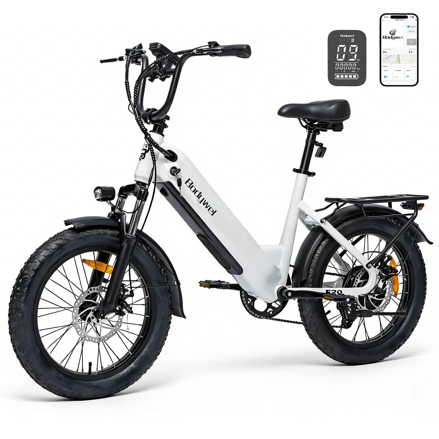 Bodywel F20 20 F20 Fat Tire elektrische fiets - 48V 15Ah accu, 80 km bereik, vering 7 versnellingen, laag frame, verzending vanuit EU magazijn