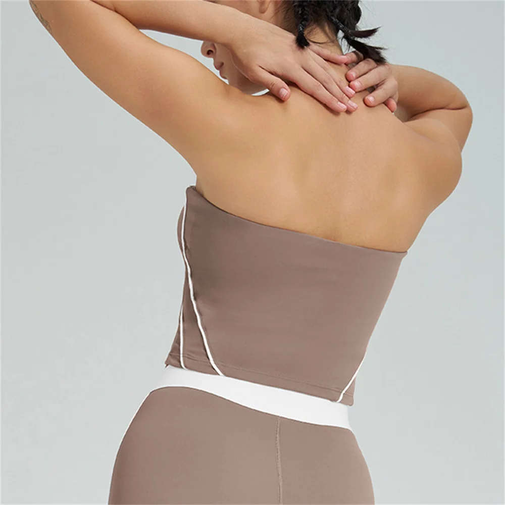 Sujetador deportivo XL para mujer, ropa interior sin tirantes, chaleco de Yoga con espalda descubierta, Sujetador deportivo para gimnasio de verano,