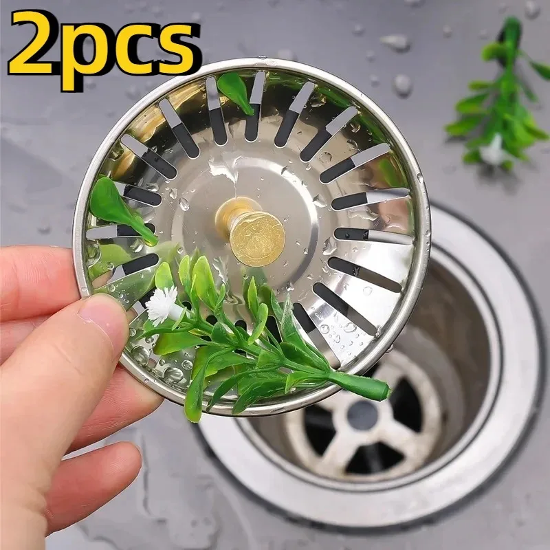 2pcs Kitchen Sink Strainer Stopper Waste Plug Sink Filter Filtre Sink Strainer Filter Floor Drain Kitchen Tool