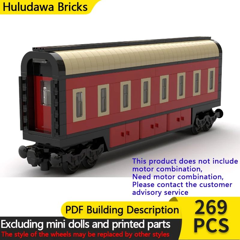 

Модель городского автомобиля MOC, конструктор из строительных блоков, железнодорожный красный пассажирский вагон, модульная технология, детские праздничные подарки, игрушки для сборки, набор