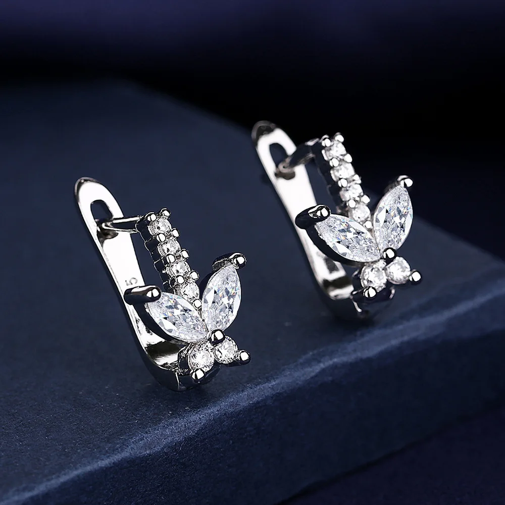 Ohrringe aus 925er-Sterlingsilber für Damen, runde Zirkon-Ohrringe, funkelnde Party, Hochzeit, Schmuck, Geschenkzubehör