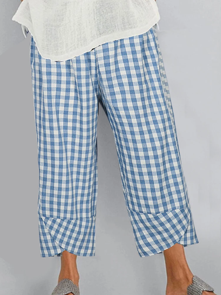 بالإضافة إلى حجم المرأة البولكا نقطة نمط مرونة الخصر تسع دقائق السراويل فضفاضة تناسب ملابس الصيف والخريف عارضة