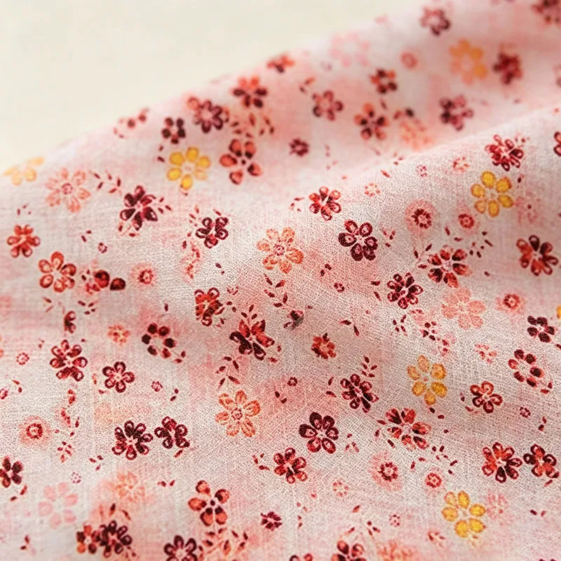 Ramie Grey Fabric, High Density Washed Printed Twill, Skin Friendly Natural Antibacterial, For Garment DIY Curtain, New Arrival