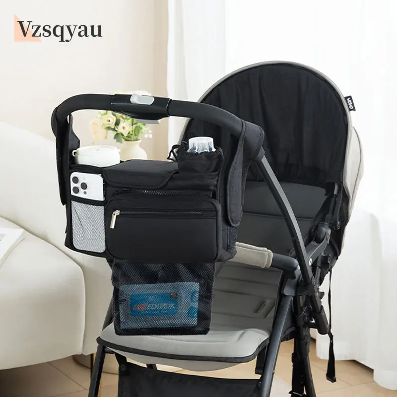 Mommy Storage Bag for Doona Stroller Accessories Portable Diaper Bag Compatible with Stroller Black Waterproof Storage Bag Gifts