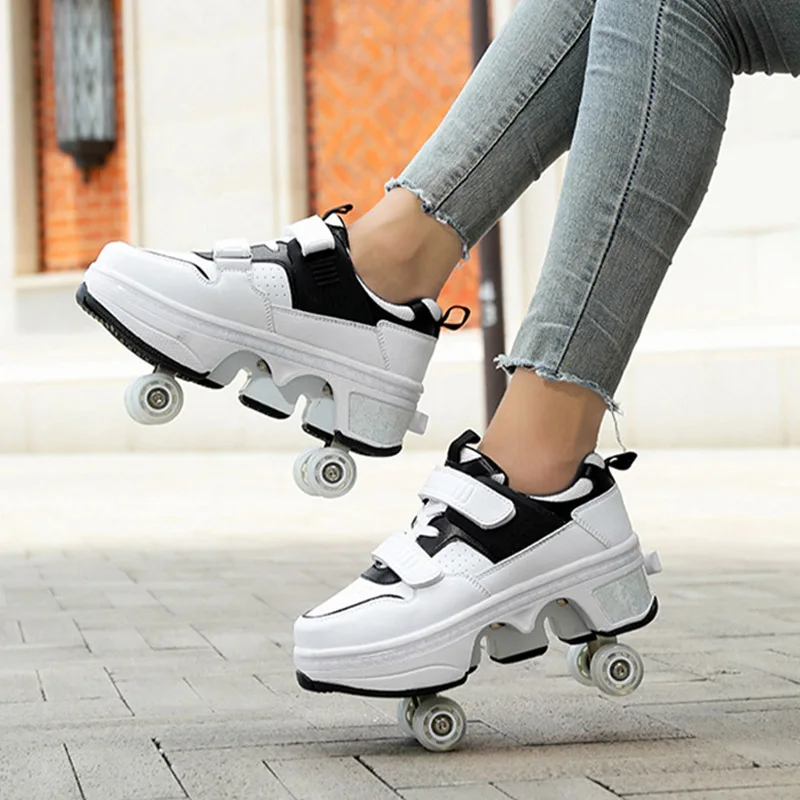 Deformation Parkour Shoes New Roller Skating Shoes Kids Adults Unisex Sneakers Street Urban Fitness FSK Quad Skating Shoes