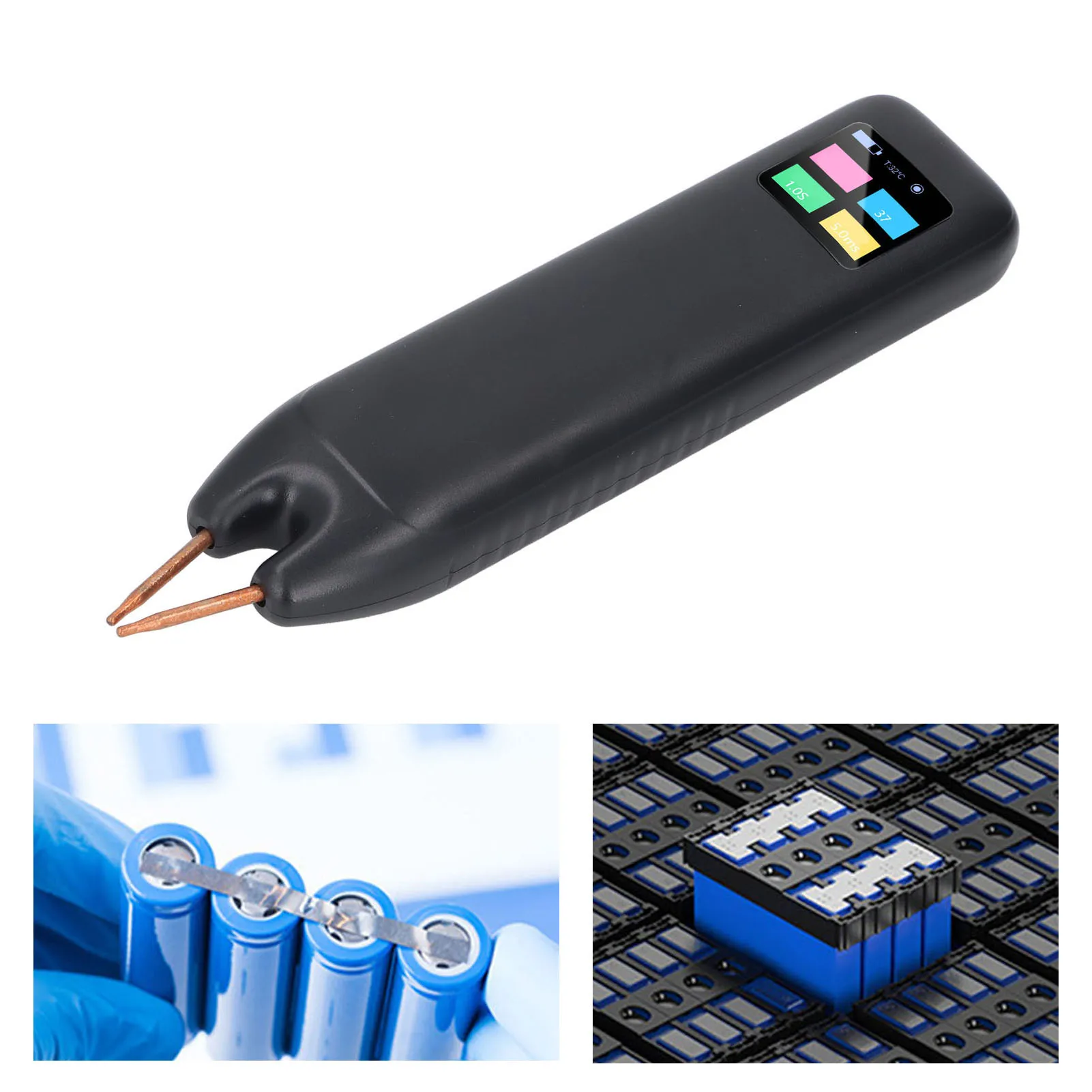 Mesin las titik portabel layar warna 1,33 inci, untuk baterai lithium ponsel 18650, pengelasan tabrakan pelat nikel