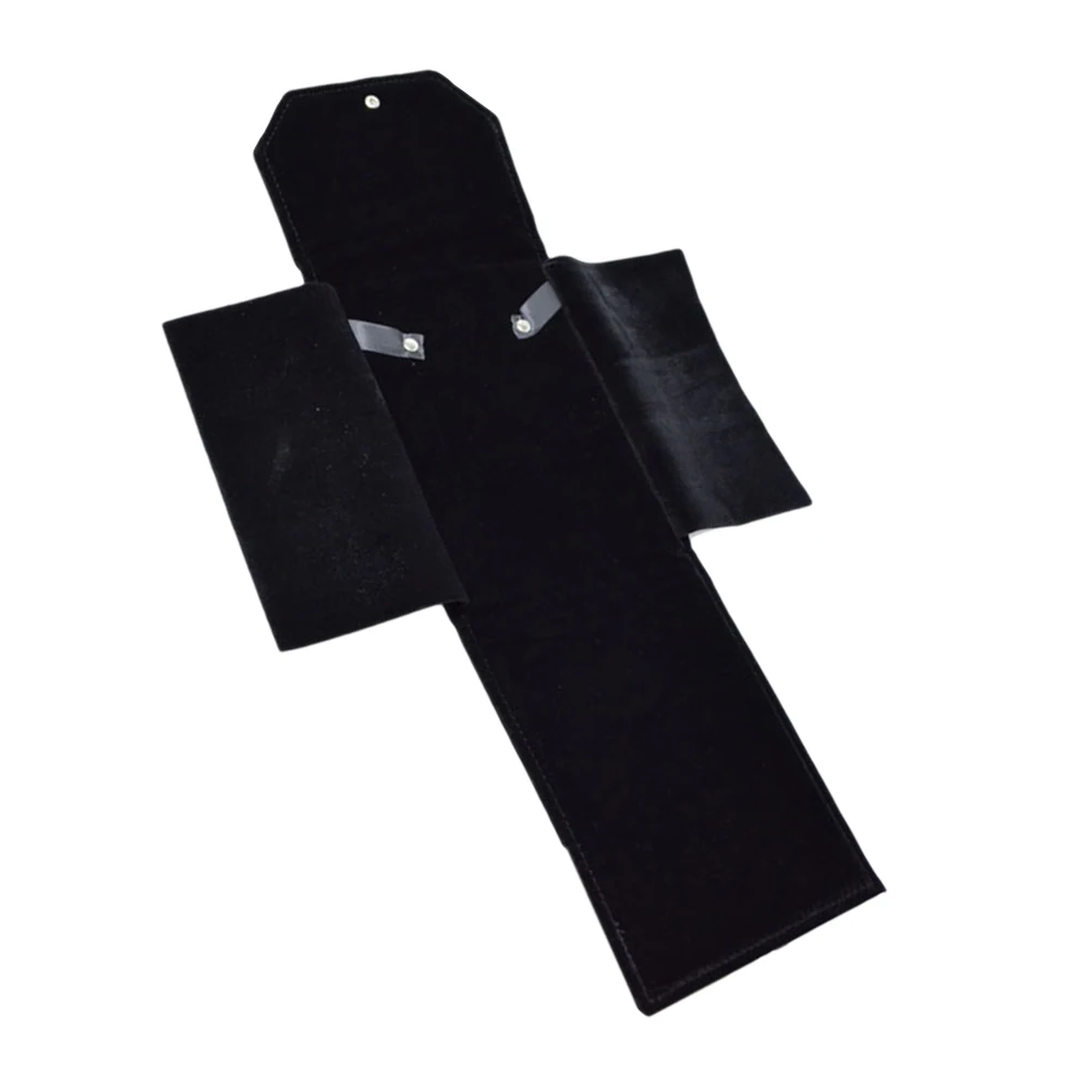 

Jewelry Display Bag ganizer Pouch for Pearl Ring Choker Necklaces Girls Storage Travel Protective Soft Black Lint