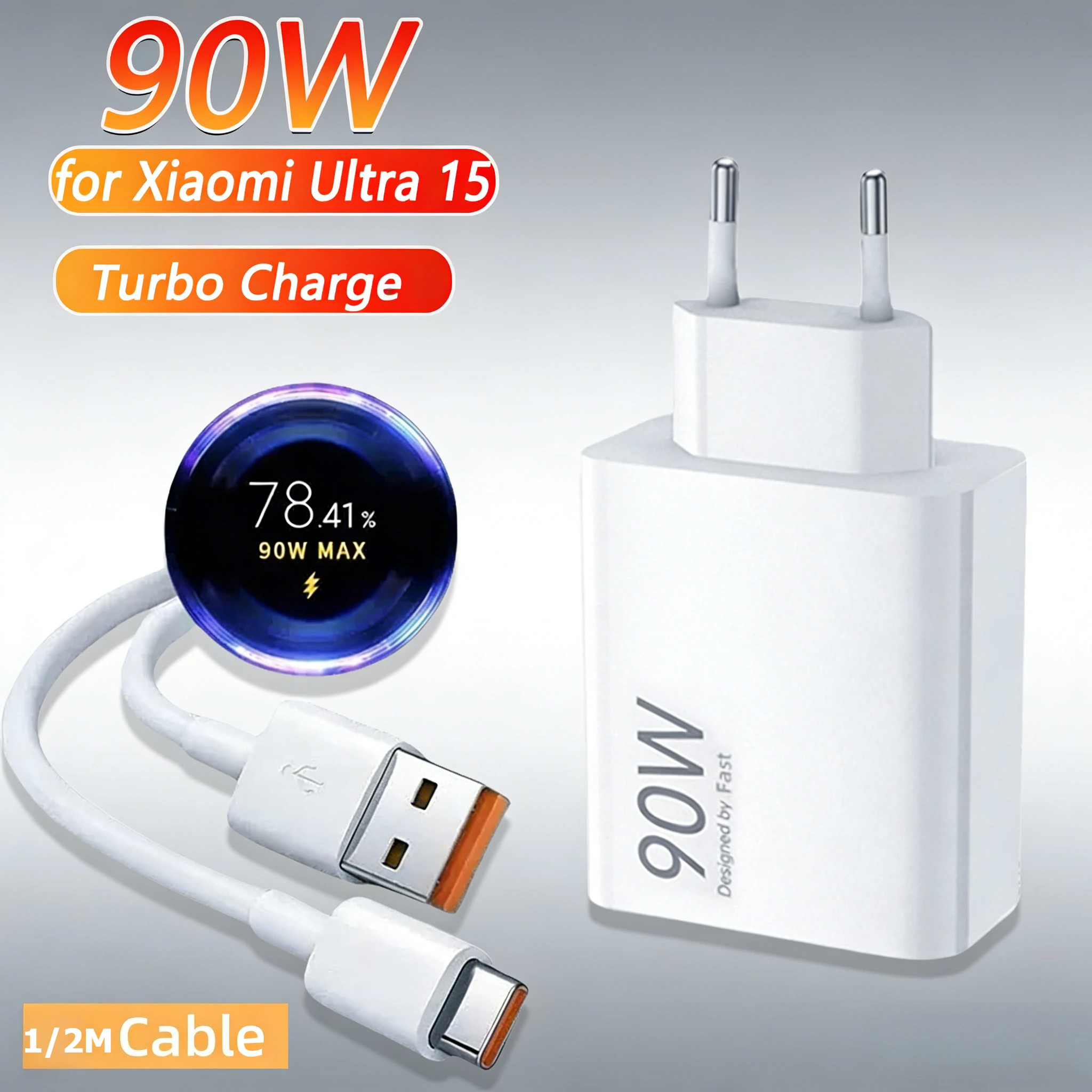 90W USB Charger Type C Fast Charging Data Cables QC3.0 Quick Chargers for iPhone 16 15 Xiaomi 15 Pro Samsung Huawei Wall Adapter