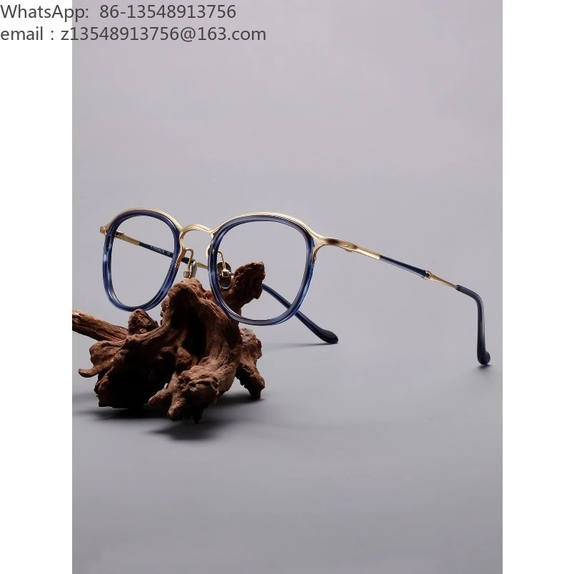 Retro pure titanium ultra-light glasses frame, light luxury designer model, supports myopia color-changing glasses