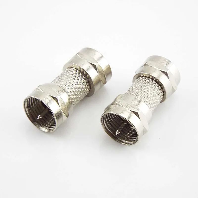 Vernikkelde F-Type Mannelijke Stekker Connector Aansluiting Rf Coax Tv Aerial Female Rf Adapters Zilver Zinklegering Stekker