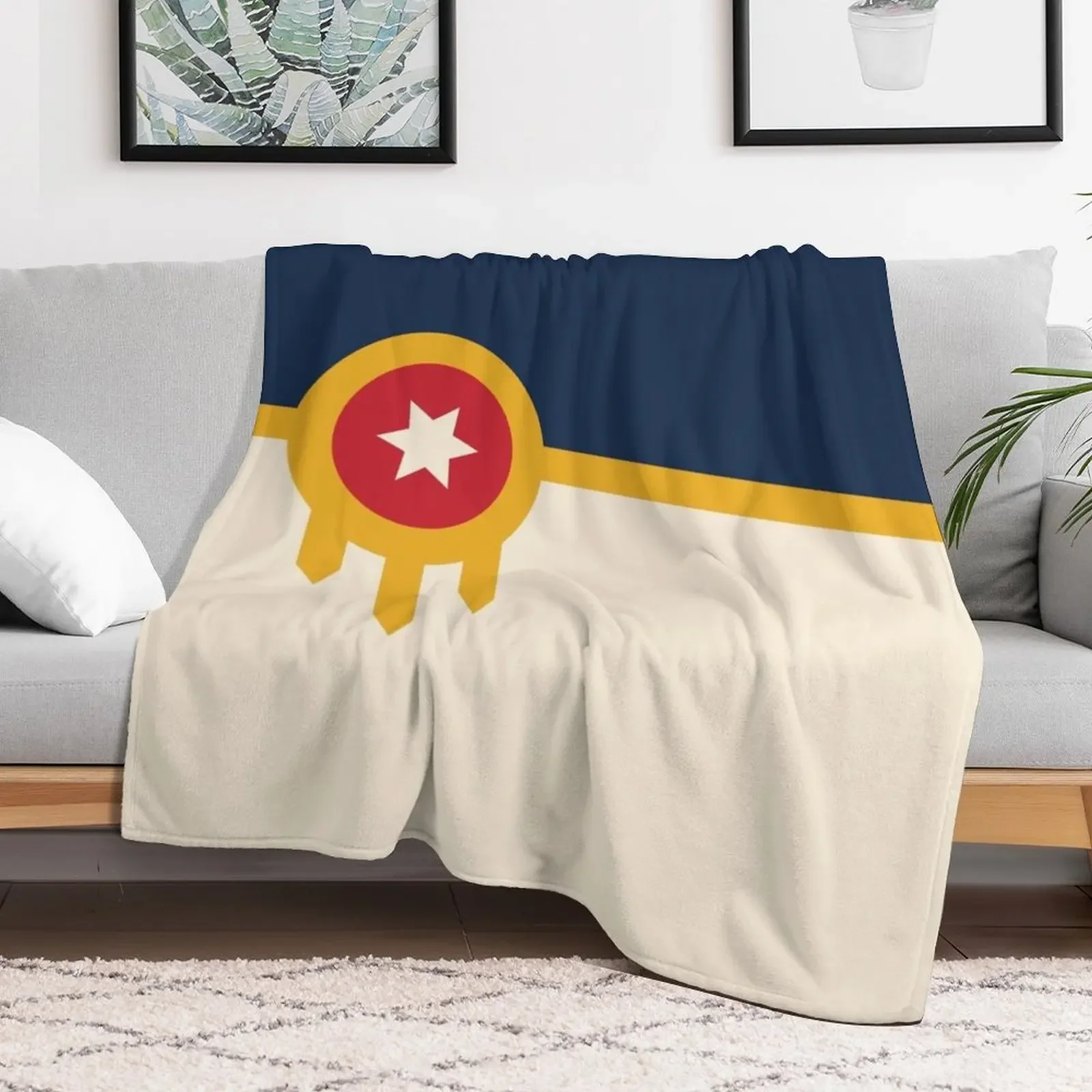 Tulsa Flag Throw Blanket blankets ands Sofa Throw Blankets