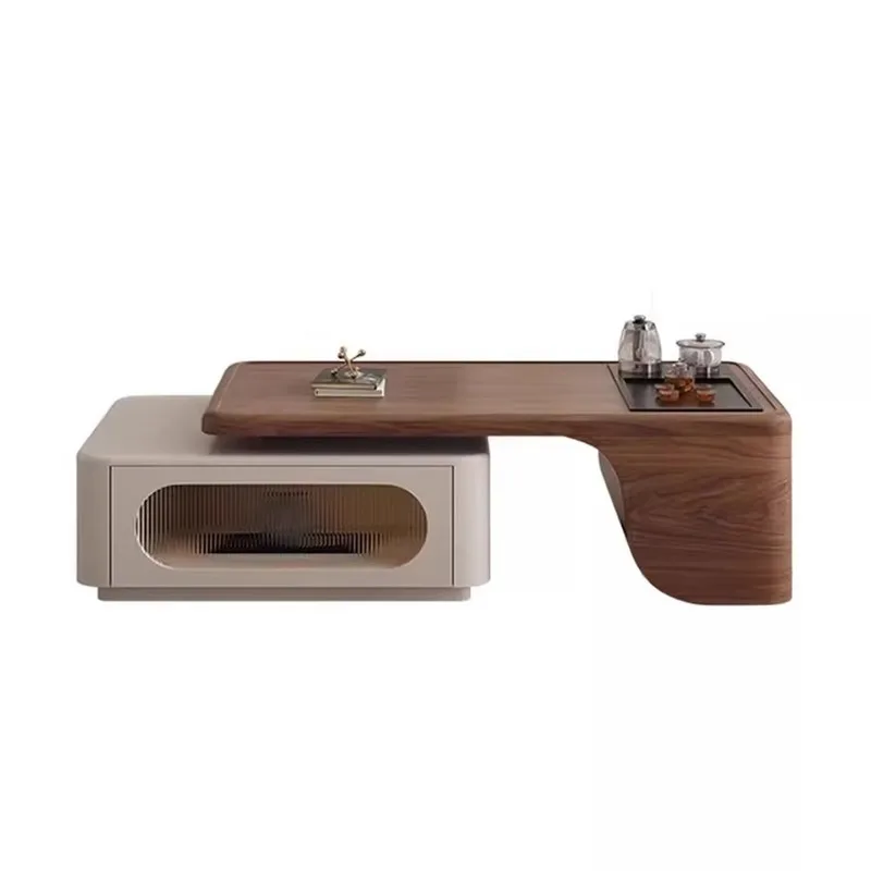 

Coffee table living room home 2026 new retro style walnut color creative modern simple kung fu tea table