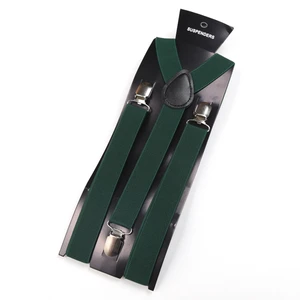 Solid Color Elastic Leather Susperations Male Women Black Blue Red Handles Adjustable for Wedding Gift Suit Skirt Accessories Main Men's Suspendicity Sales - №4