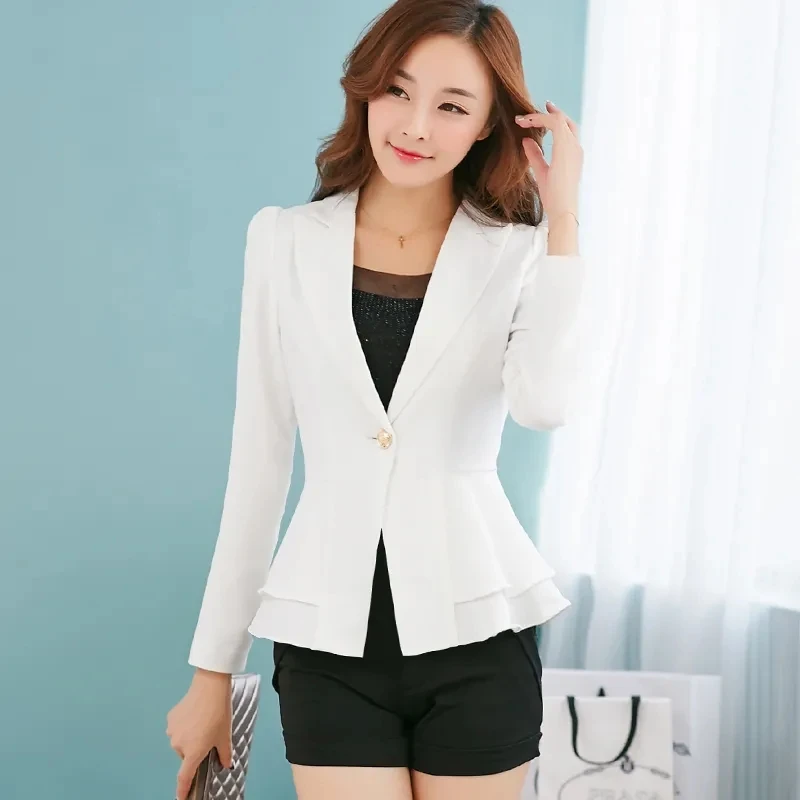 Women\'s Blazer 2024 New Long Sleeve Blazers Pockets Jackets Coat Slim Office Lady Jacket Female Tops Suit Blazer Femme Jackets