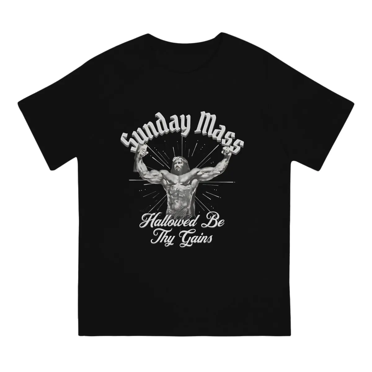 Sunday Mass Jesus Hallowed Be Thy Gains Special TShirt Crossfit Leisure T Shirt Hot Sale T-shirt For Men Women