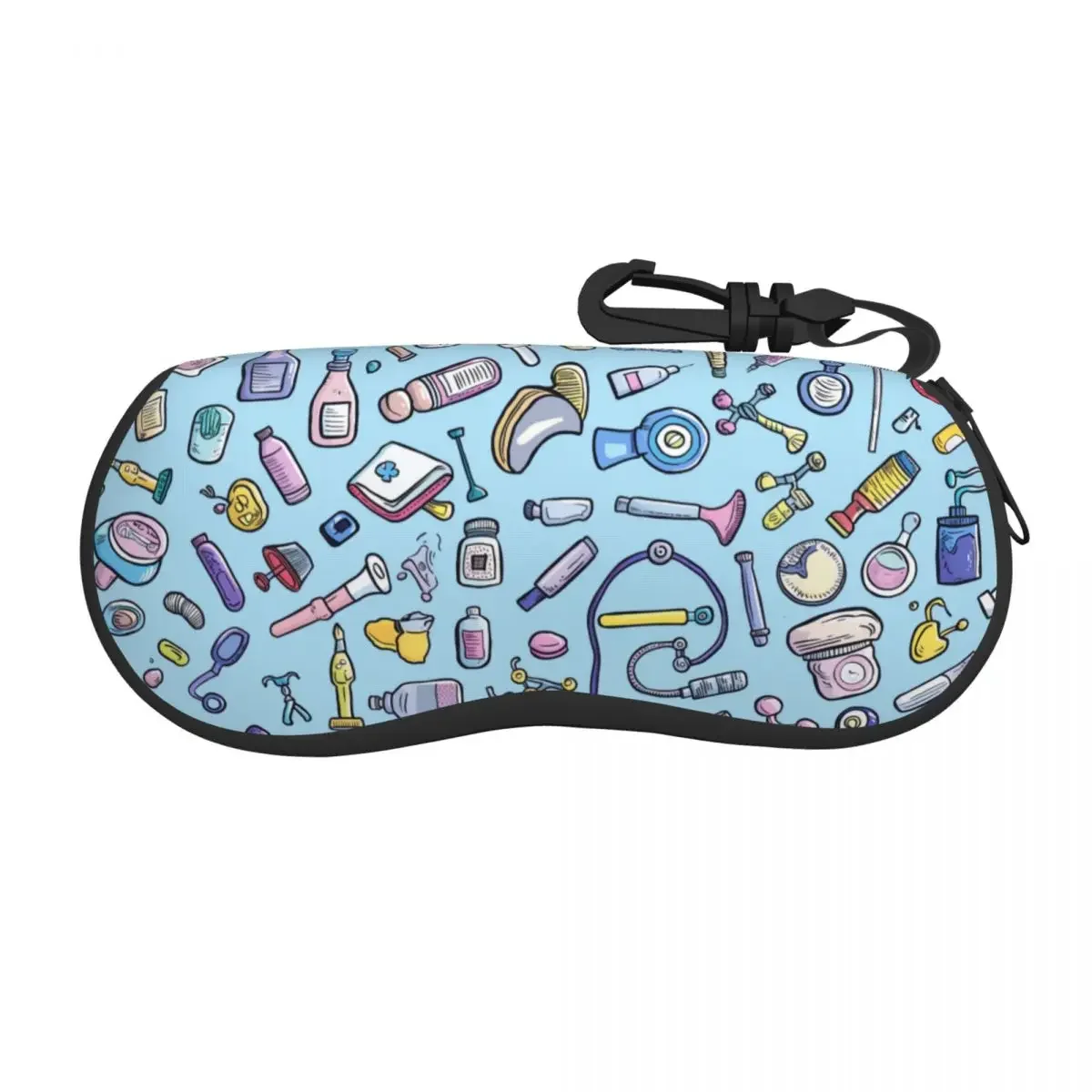 Custom Funny Nurse Pattern Eyeglass Glasses Case Men Women Soft Nursing Tools Sunglasses Protective Pouch