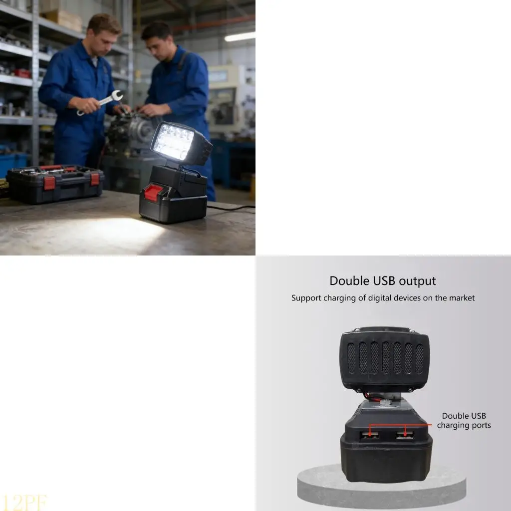12PF Eye Protective LED Work Light Having 15 High Output Bulbs Job Light For Broad Coverage Energy Saving And Visual Safety