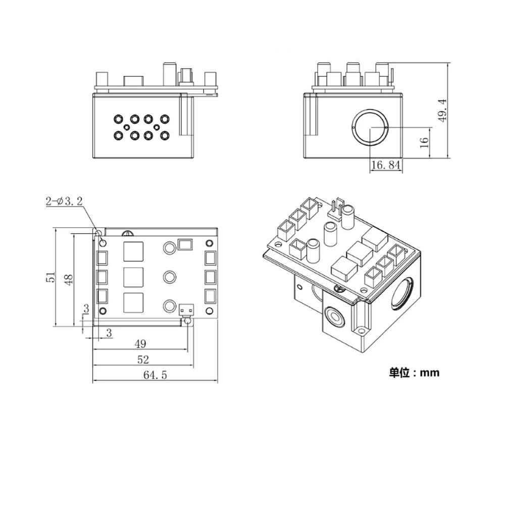 RGB Synoptic White Light Red/Green/Blue Laser Diode Module RGB 2W Stage Lighting Analog Modulation