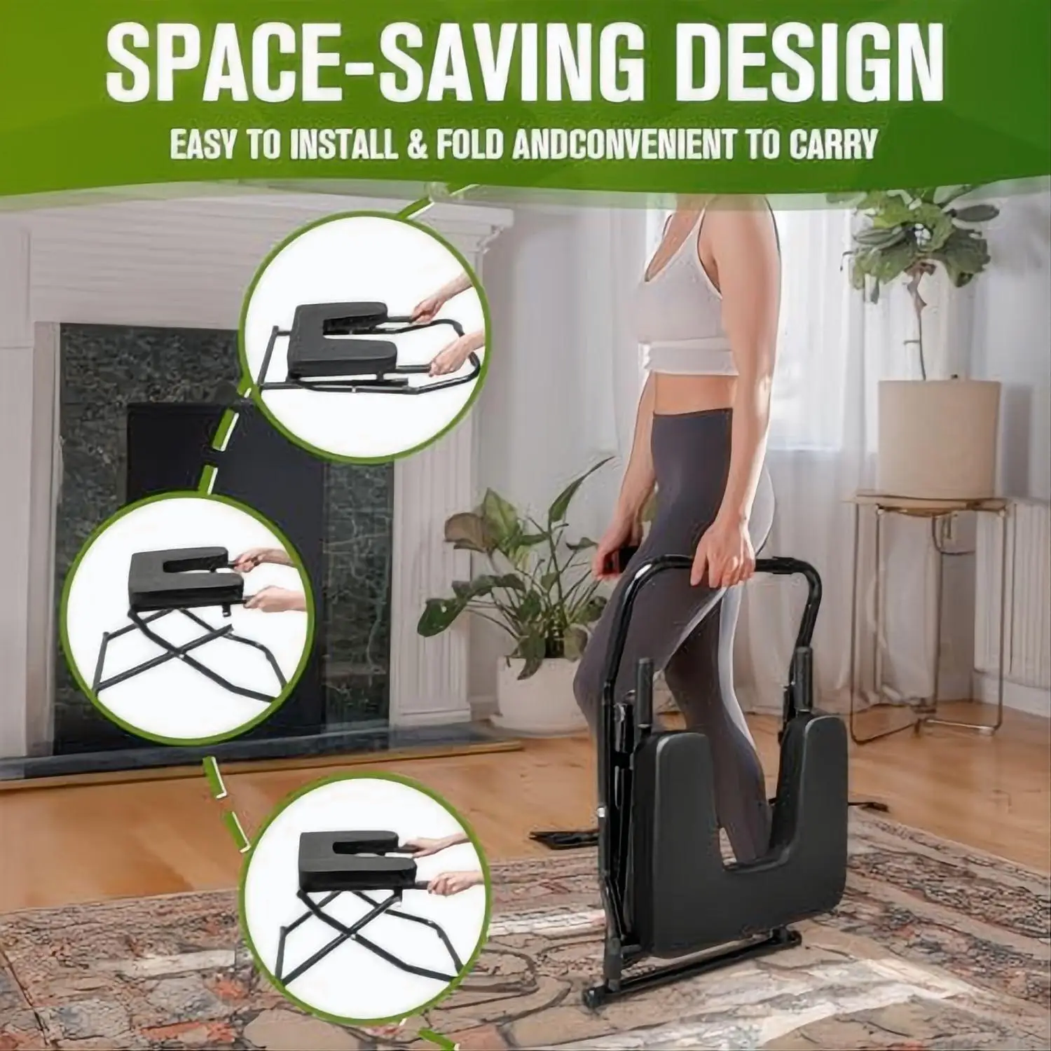 

Adjustable Metal Yoga Headstand Bench Inversion Chair for Shoulderstand Balance Training Core Strength Building Home Workout