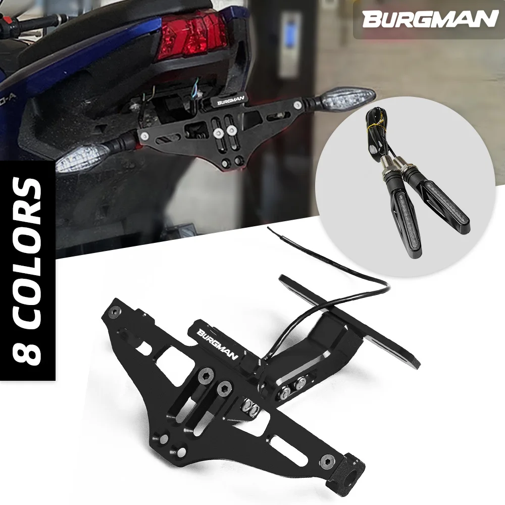 

Motorcycle Universal Adjustable Tail Tidy Rear License Plate Holder With Led Light For SYM BURGMAN 650 BURGMAN650 2003-2017 2018