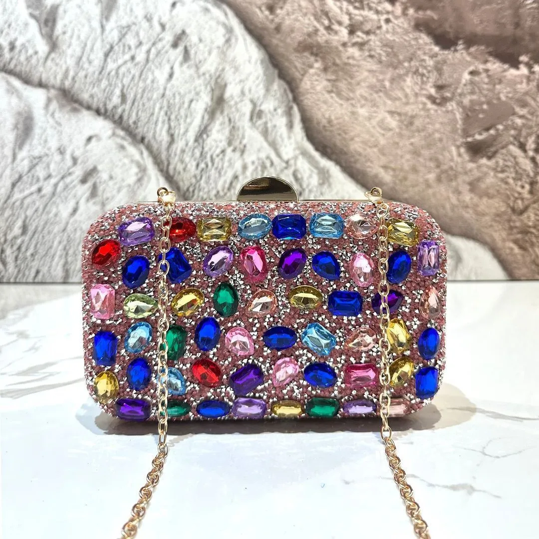 

2026 New Fashion Full Diamond Square Rhinestone Banquet Dinner Bag Luxury (single not for sale)