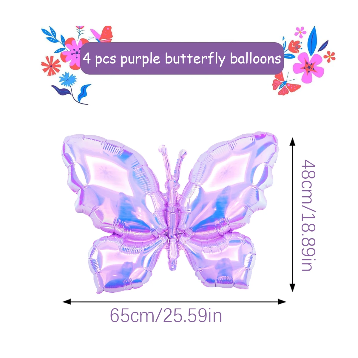 4pcs purple butterfly balloons, butterfly theme party, wedding, birthday, gift giving event decoration, photo props decoration