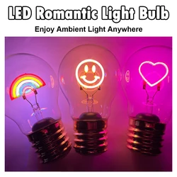 Fun Edison Creative Light Bulb 5v Love-shaped Usb Decorative Led Bulbs Flower Atmosphere Energy-saving Smiling-face Rechargeable