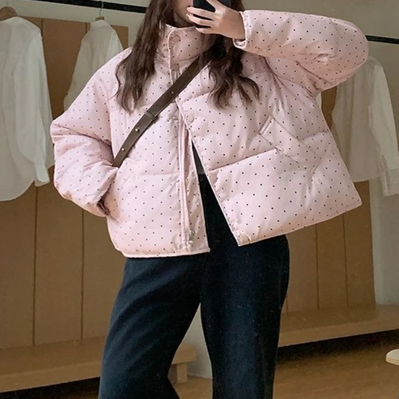 

Standing Collar Down Cotton Jacket for Women's Winter New Style, Small and Warm, Thick and Short Jacket