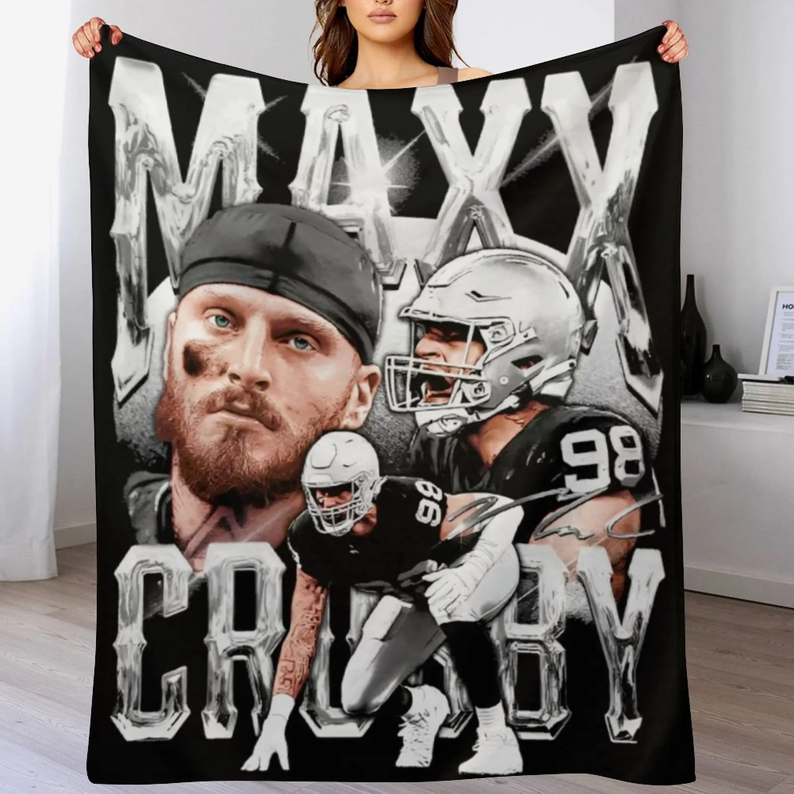 

Maxx Crosby Throw Blanket sofa bed Custom Decorative Sofa Large Blankets