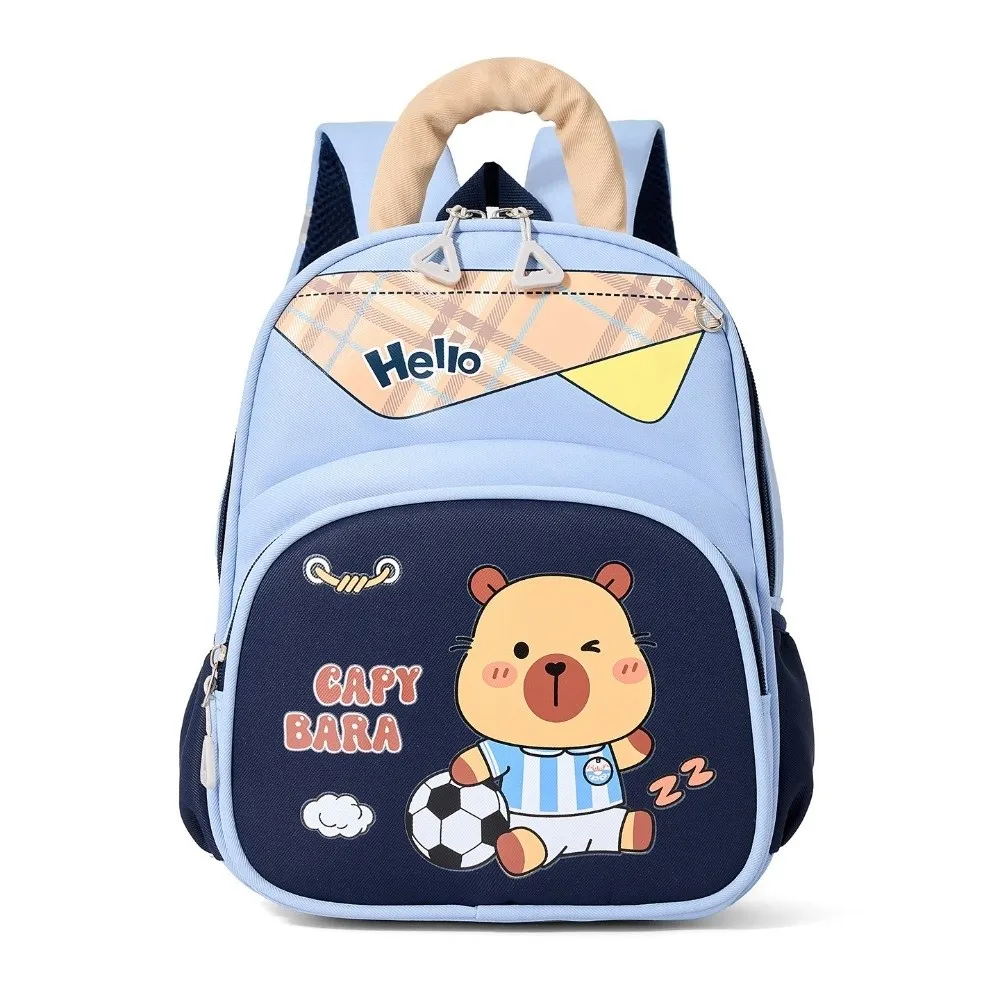 

Cute Cartoon Capybara Backpack Large Capacity Lightweight Capybara School Bag Nylon Multi-pocket Kindergarten Backpack