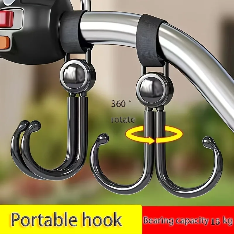 

5PCS Hook Motorcycle Hanging Object Bike No Punching Multifunctional Electric Vehicle Hanging Buckle Velcro Hook Bicycle Holder