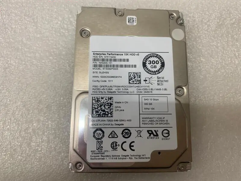 07FJW4 300G 15K SAS 12G 2.5 inch 7FJW4 disassembly hard drive Used