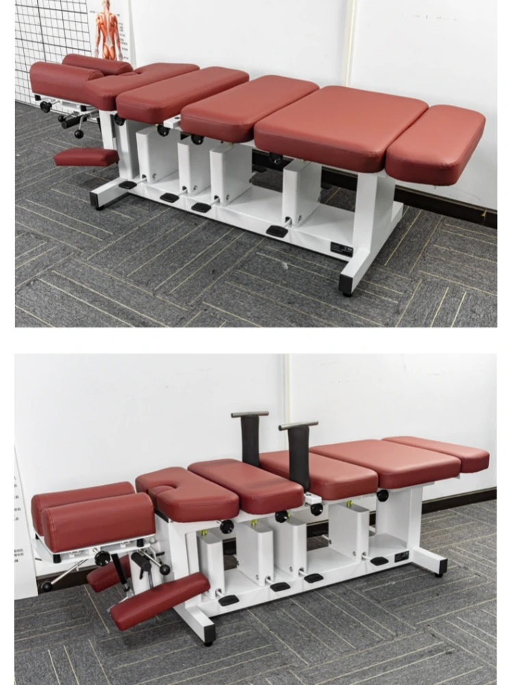 5 sections: traction foot pedal, Tuton, press, chiropractic bed, physiotherapy bed, massage tools, orthopedic bed, reduction