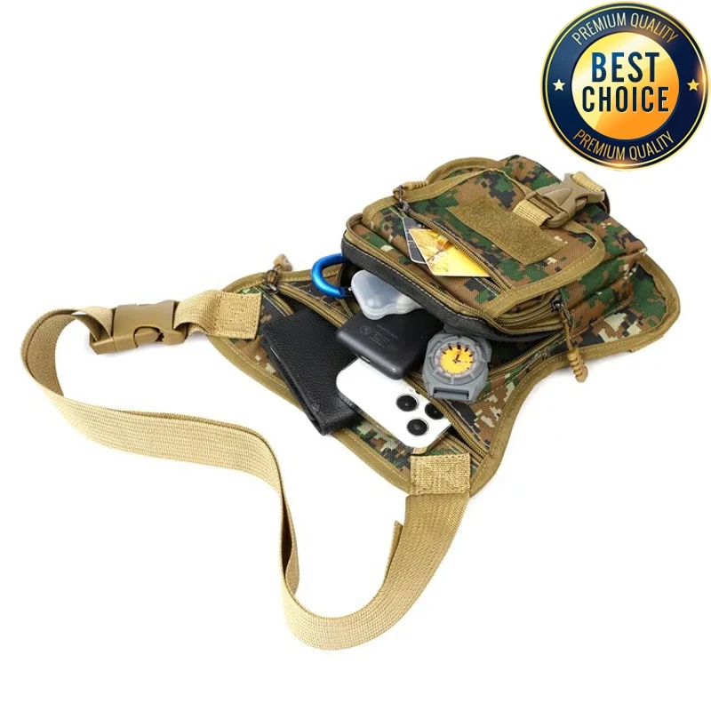 New Motorcycle Drop Leg Bag Camouflage Waterproof Waist Bag Outdoor Multifunctional Travel Hiking Portable Motorcycle Leg Bag