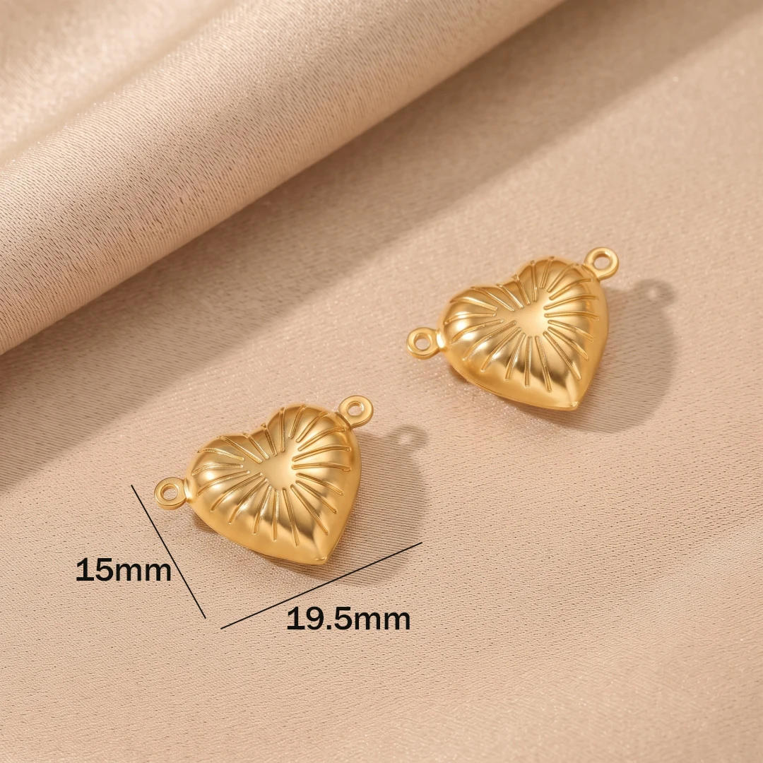 10 Stück Edelstahl Herz-Blumen-Verbinder Anhänger mit Doppelbohrung Sternverbinder für Ohrringe, Halsketten und Armbänder – Detail 9