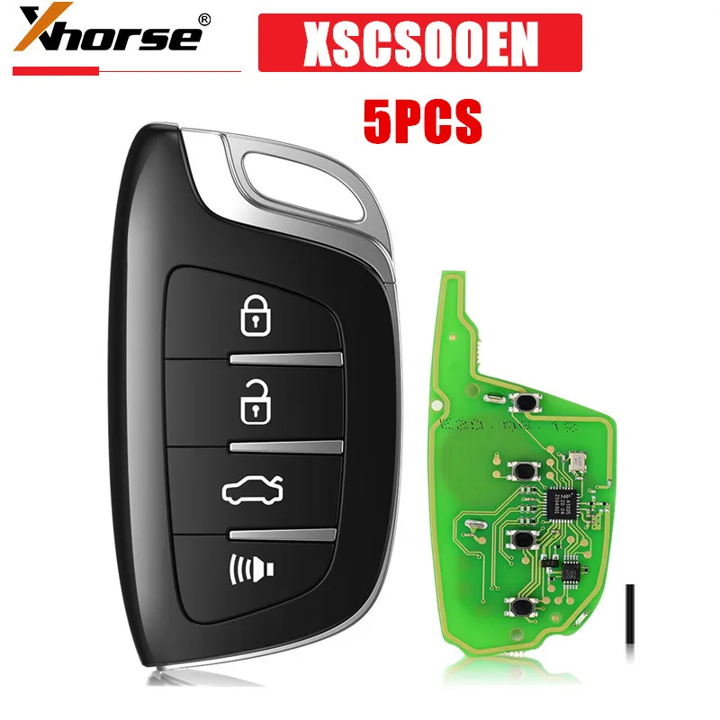 5PCS/LOT Xhorse XSCS00EN Smarty Remote Colorful Crystal Style(Smartkey) Smart Key 4 Buttons for VVDI2 Mini Key Tool