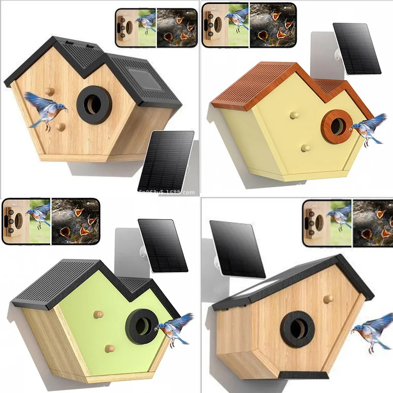 Visual AI Bird Incubation Nest Wood Breeding Box Intelligent Environmental Protection
