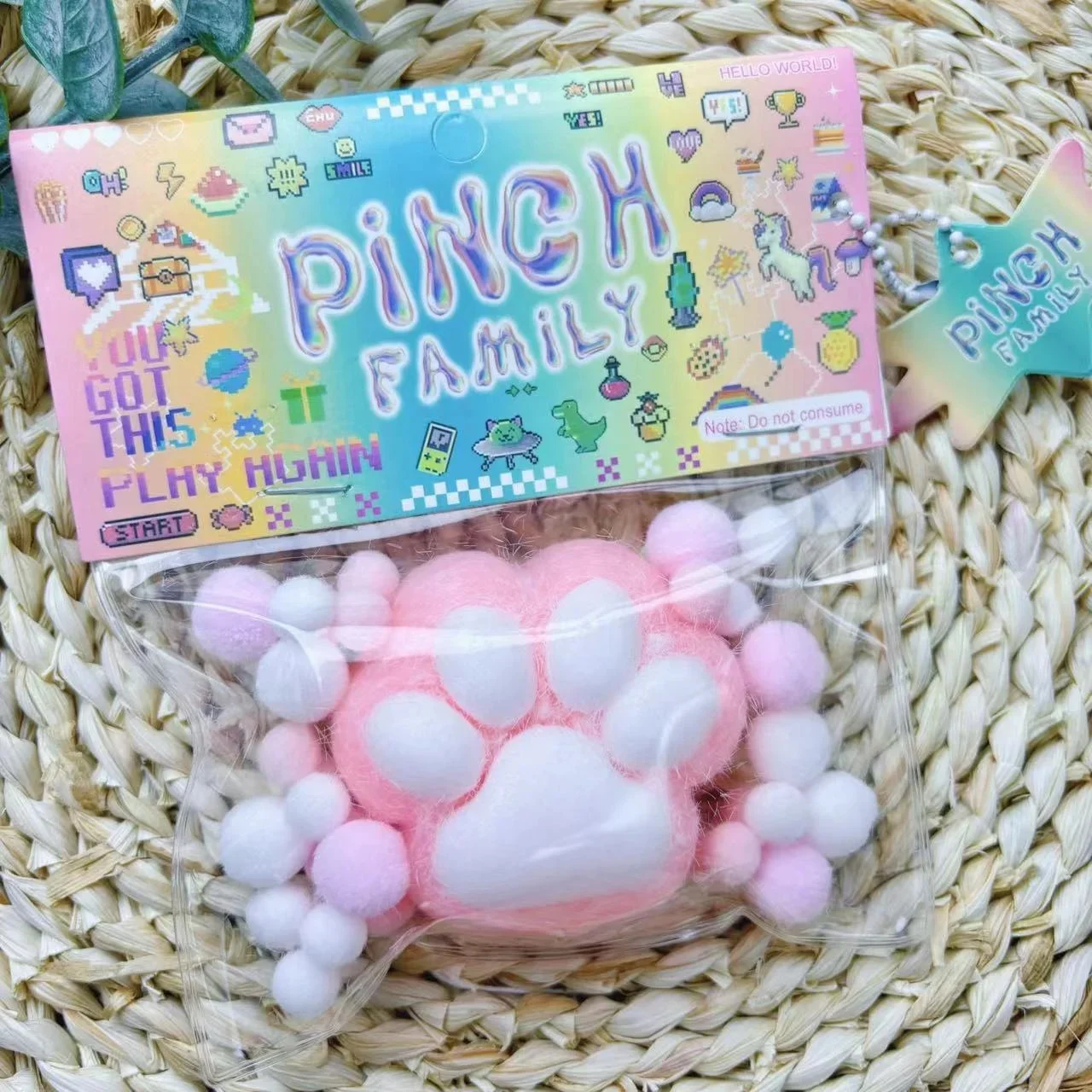 Mochi Taba Squishy mainan Fidget Mini lucu untuk kucing kaki kucing kecil kaki kucing lucu lucu 2 buah