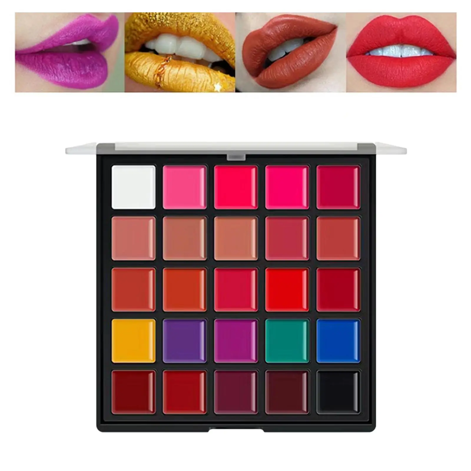 Paleta embellish hidratante fosca para mulheres, cosméticos macios e lisos, brilho labial multicolorido, kit de maquiagem para meninas, 2 paletas