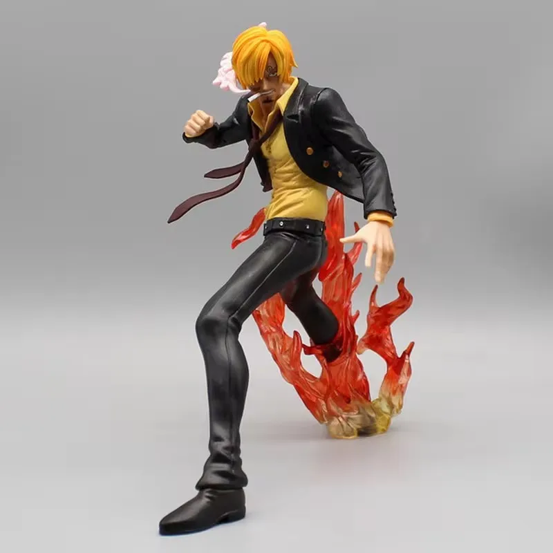 Action Figurine 19cm One Piece Gk Anime Figure Battle Sanji Pvc Ornament Model Decoration Statue Toys For Kids Birthday Gifts